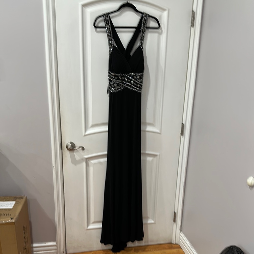 Black Embellished Maxi Gown for Prom